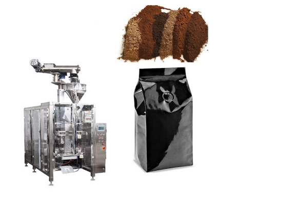 250g 커피 가루용 탈기 밸브가 있는 자동 수직 포장 기계 쿼드 백